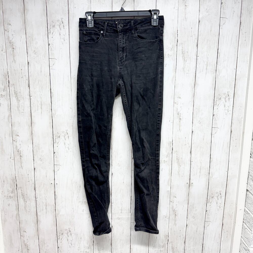 Sandro Pants Women ERU 36 Washed Black Slim‎ Skinny Denim Jeans Zip Fly 5-Pocket